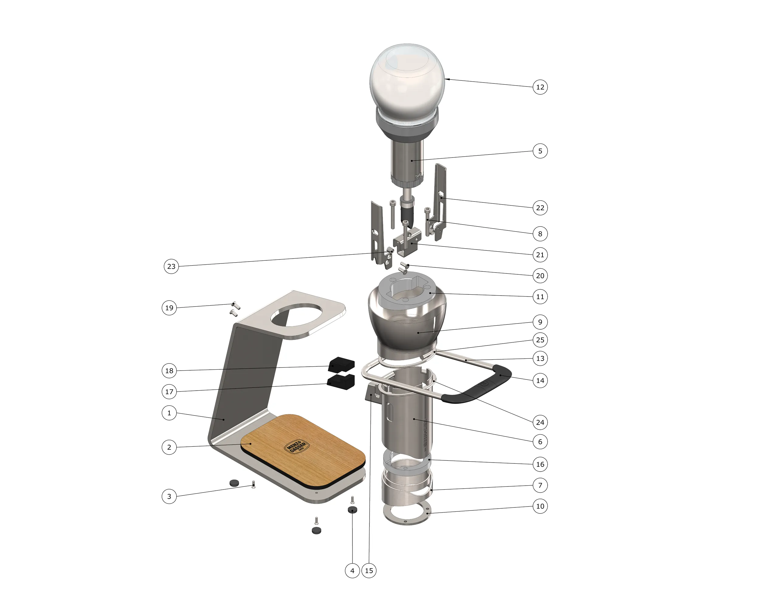 Menz_and_gasser_jam_in_jar_packaging_and_dispensing_engineering_exploded_view